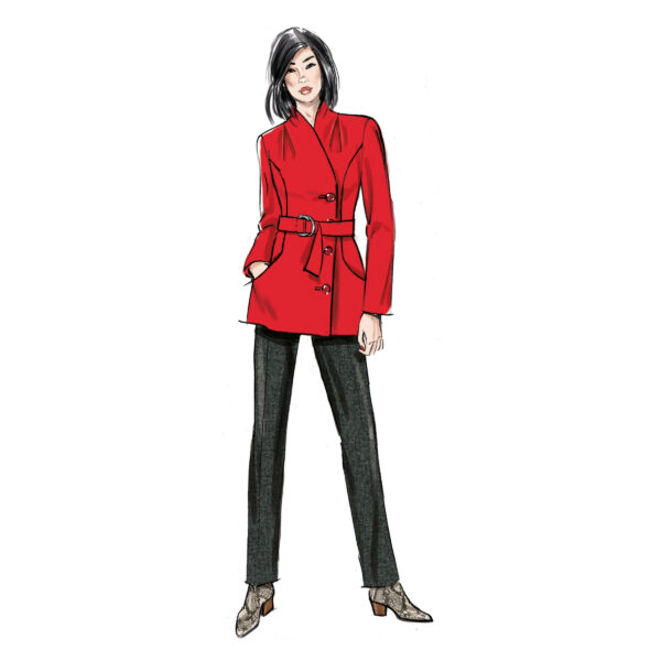 Butterick Schnittmuster - B6917 - schlichter Damenmantel ohne Kragen – Bild 3