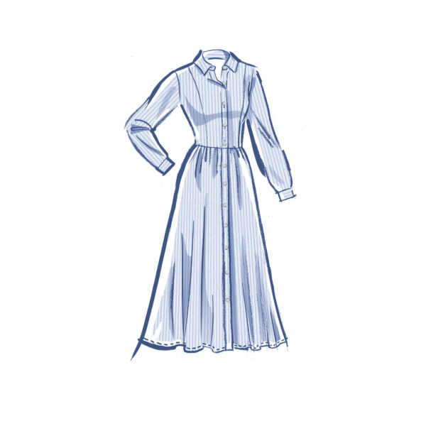 McCalls Schnittmuster M8342 - Hemdblusenkleid mit weitem Rock – Bild 3