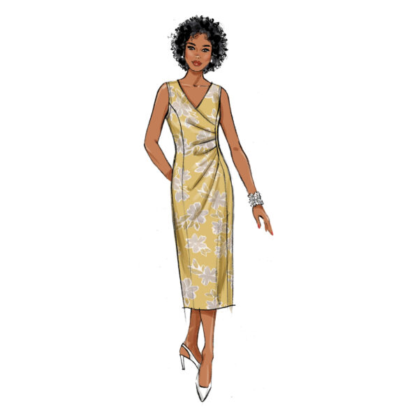 Butterick Schnittmuster - B6892 - Etuikleid mit seitlicher Raffung – Bild 4