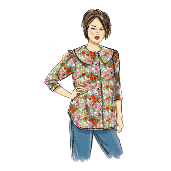 Butterick Schnittmuster - B6896 - Bluse mit großem Kragen, starke Größen – Bild 4