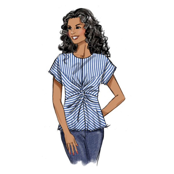 Butterick Schnittmuster - B6899 - Shirt mit verknoteter Taille – Bild 4