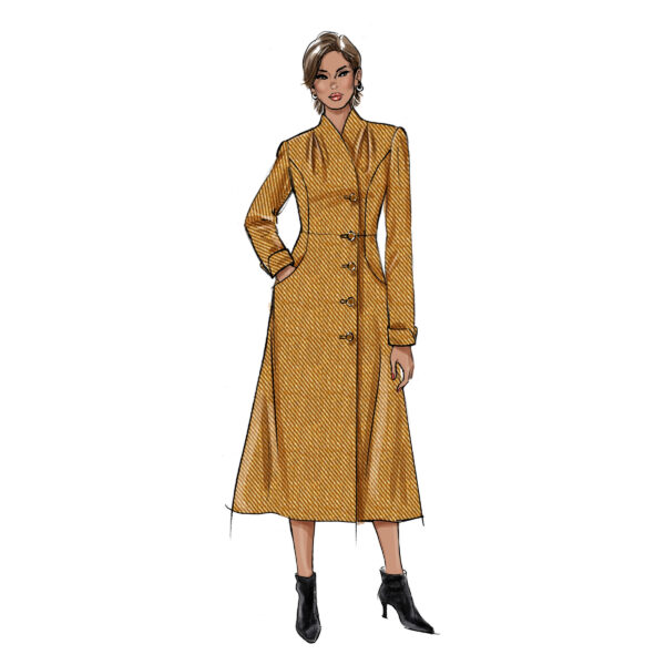 Butterick Schnittmuster - B6917 - schlichter Damenmantel ohne Kragen – Bild 4