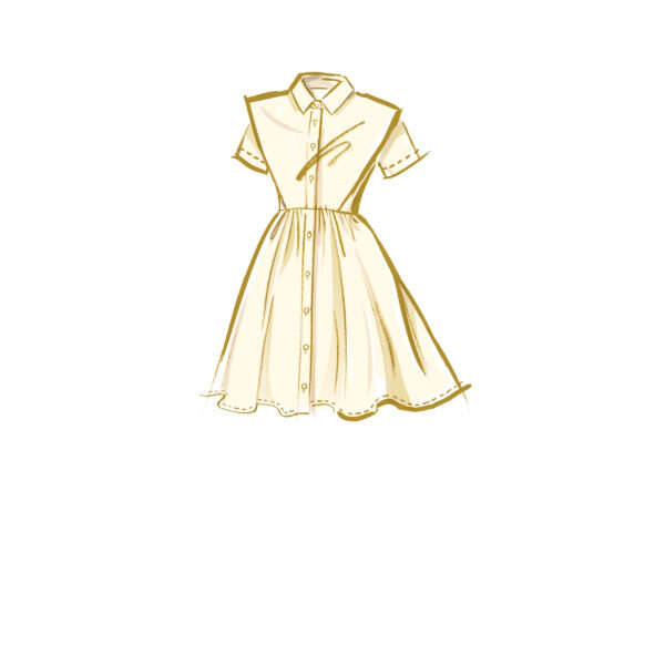 McCalls Schnittmuster M8342 - Hemdblusenkleid mit weitem Rock – Bild 4