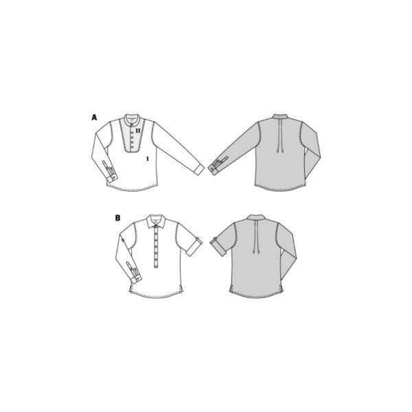 Burda Style Schnittmuster - Hemd - Schlupfhemden mit Stehkragen - Nr.5895 – Bild 10