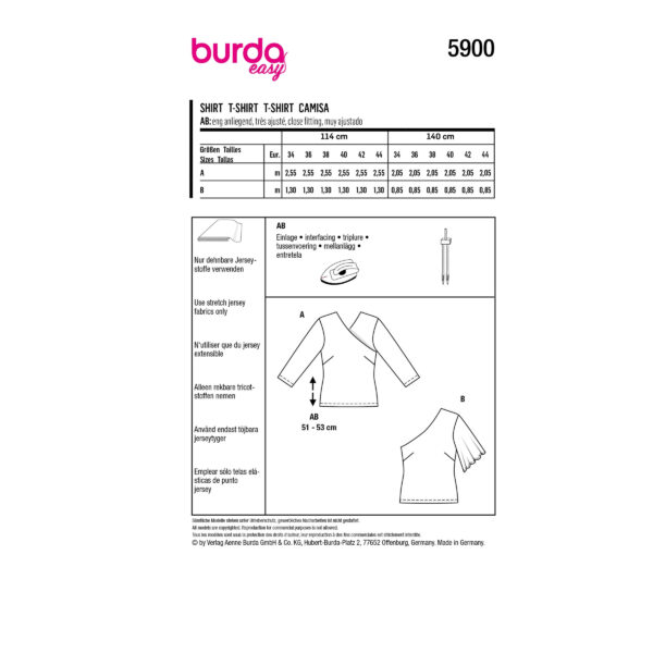 Burda Style Schnittmuster - Shirt - figurbetonent - Varianten - Nr.5900 – Bild 8