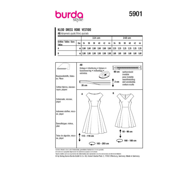 Burda Style Schnittmuster - Kleid - Kleider mit schwingendem Rock - Nr.5901 – Bild 8