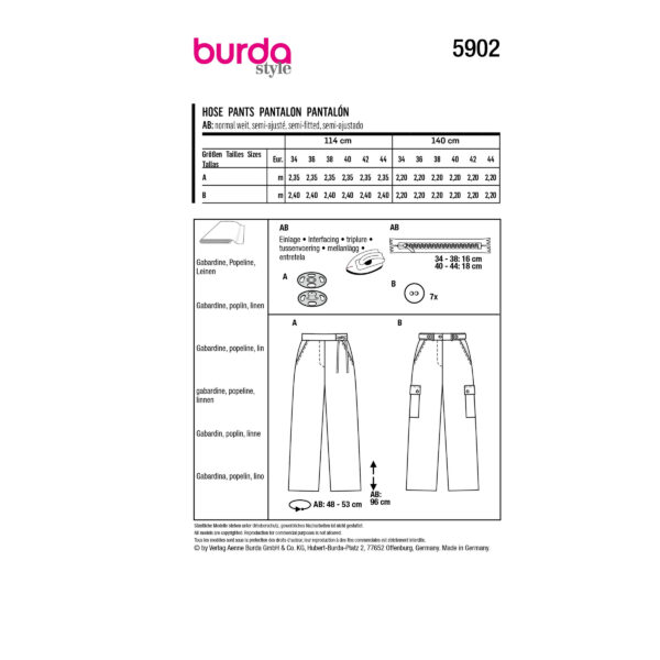 Burda Style Schnittmuster - Hose - gerade geschnitten - Nr.5902 – Bild 8