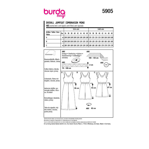 Burda Style Schnittmuster - Overall - Jumpsuite - Varianten - Nr.5905 – Bild 9