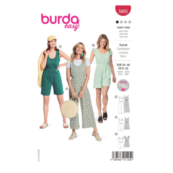 Burda Style Schnittmuster - Overall - Jumpsuite - Varianten - Nr.5905