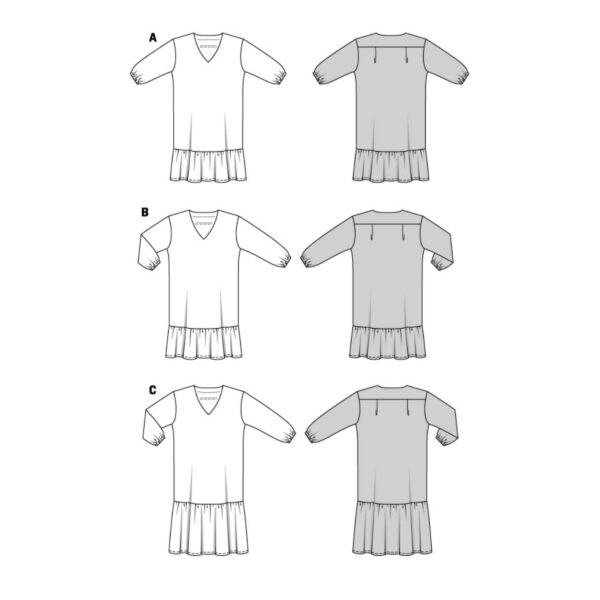 Burda Style Schnittmuster - Kleid - luftige Kleider mit V-Ausschnitt - Nr.5907 – Bild 12