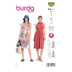 Burda Style Schnittmuster - Kleid - offene Schulter und Kragen - Nr.5916