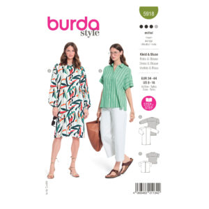 Burda Style Schnittmuster - Kleid und Bluse - Knopfverschluss vorne - Nr.5918