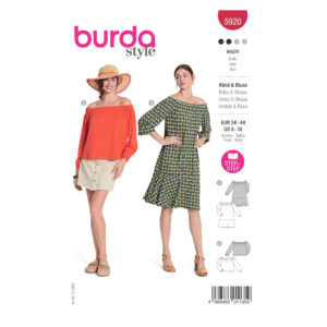 Burda Style Schnittmuster - Kleid und Bluse - Carmenausschnitt - Nr.5920