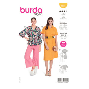Burda Style Schnittmuster - Kleid und Bluse - schräge Falten - Nr.5921