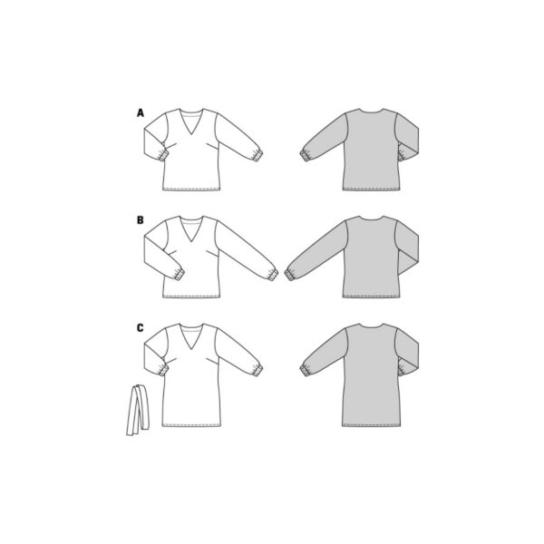 Burda Style Schnittmuster - Bluse mit V-Ausschnitt - Varianten - Nr.5924 – Bild 10