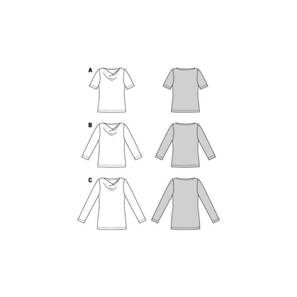 Burda Style Schnittmuster - Shirt - Wasserfallausschnitt - Varianten - Nr.5926 – Bild 10