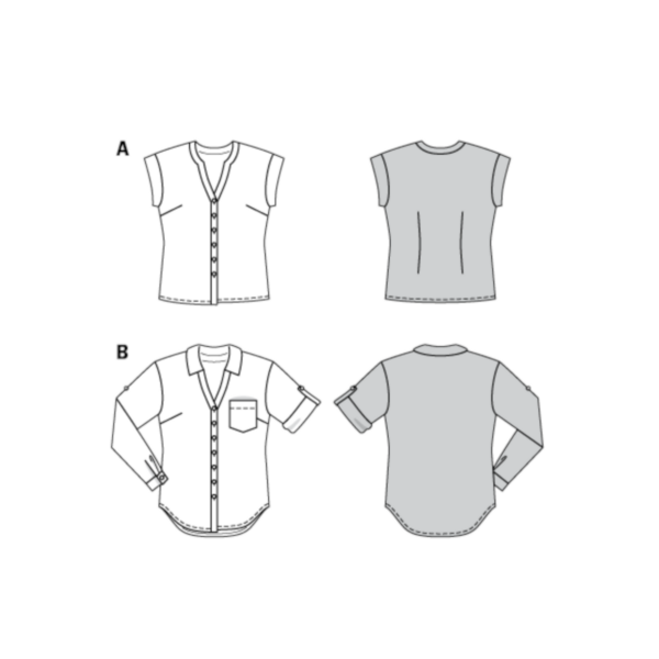 Burda Style - Schnittmuster - Bluse - Hemdbluse - Karo-Bluse - 6326 – Bild 5