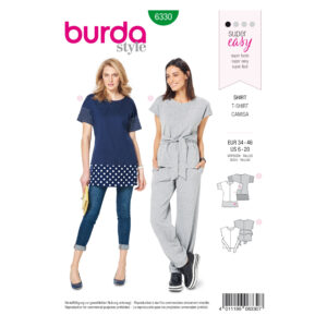 Burda Style - Schnittmuster - Shirt - Kurzarmshirt und Longshirt - 6330
