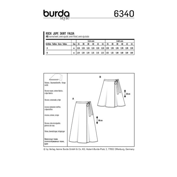 Burda Style Schnittmuster - Rock - Wickelrock - Nr.6340 – Bild 4
