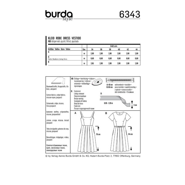 Burda Style Schnittmuster - Kleid - Trägerkleid - Nr.6343 – Bild 6