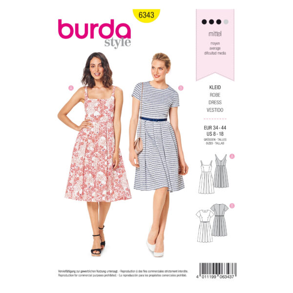 Burda Style Schnittmuster - Kleid - Trägerkleid - Nr.6343