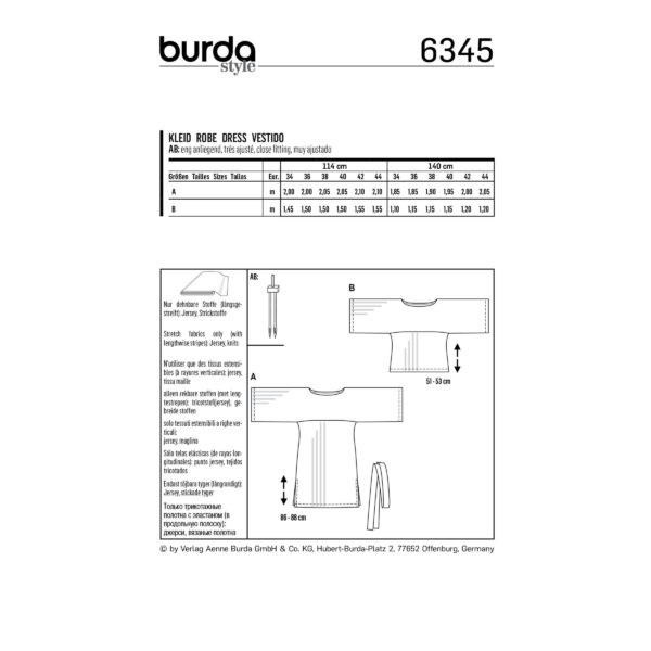 Burda Style Schnittmuster - Bluse und Blusenkleid - Nr.6345 – Bild 4
