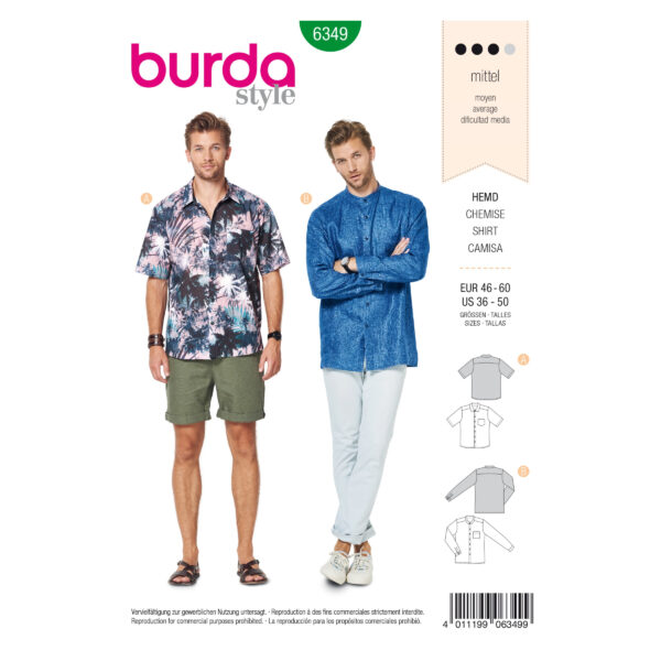 Burda Style Schnittmuster - Hemd - Hawaiihemd - Nr.6349