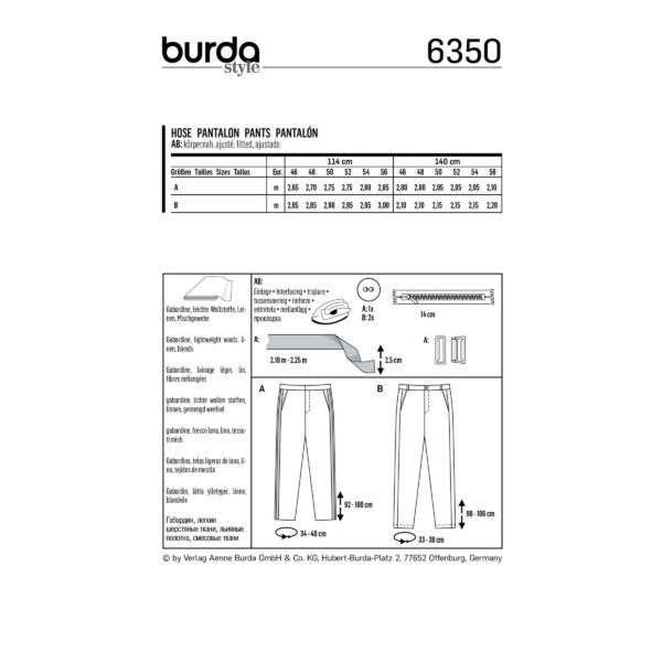 Burda Style Schnittmuster - Hose - Herrenhose - Nr.6350 – Bild 4