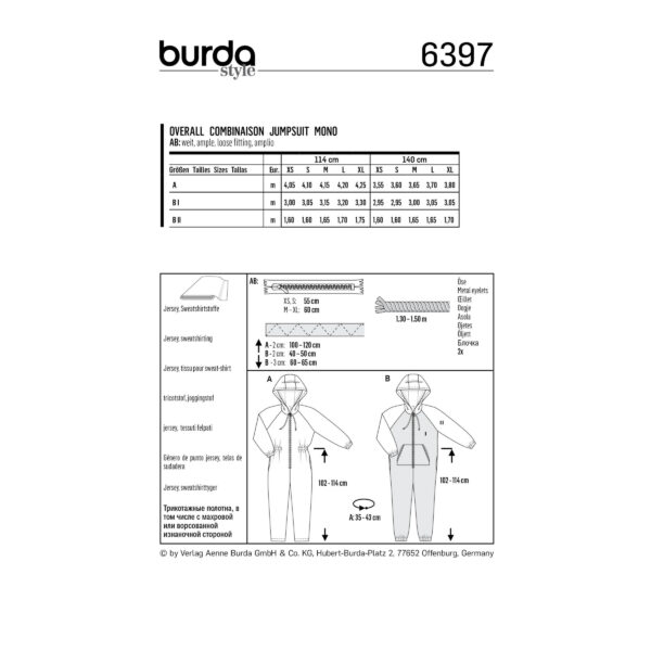 Burda Style Schnittmuster - Overall - Jumpsuit für Sie und Ihn - Nr.6397 – Bild 4