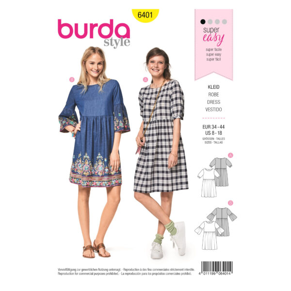 Burda Style Schnittmuster - Kleid – Empirekleid - Nr.6401