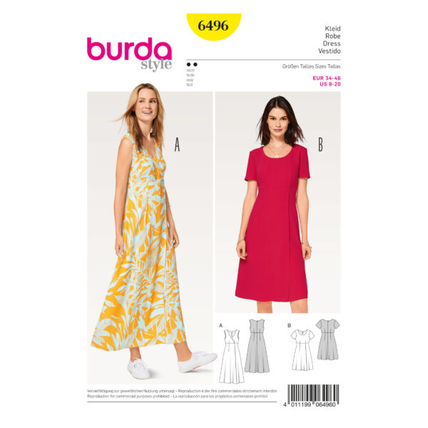 Burda Style Schnittmuster - Kleid mit Wickeleffekt - Nr. 6496