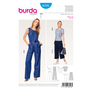 Burda Style Schnittmuster - Kombination - Overall, Hose und Top - Nr. 6516