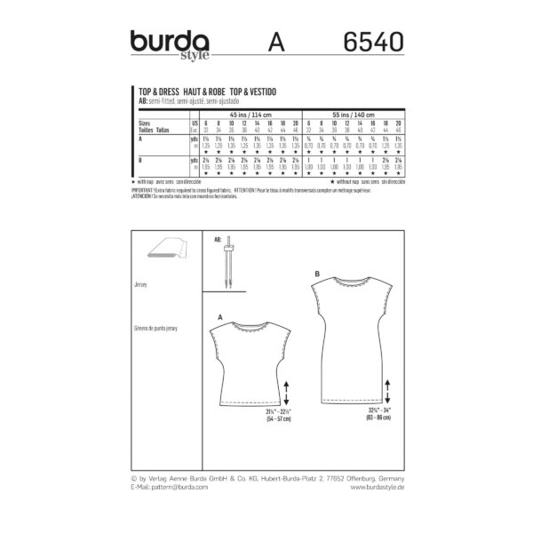 Burda Style Schnittmuster - Kleid & Top ärmellos - Nr. 6540 – Bild 6