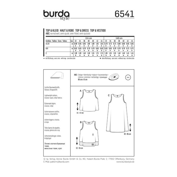 Burda Style Schnittmuster - Kleid + Top & Layering-Top - Nr. 6541 – Bild 5