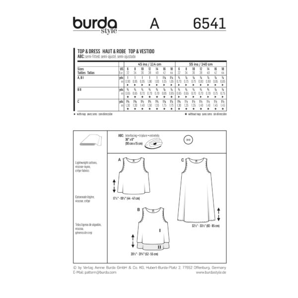 Burda Style Schnittmuster - Kleid + Top & Layering-Top - Nr. 6541 – Bild 6