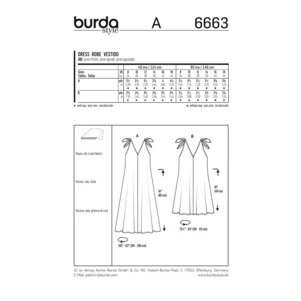 Burda Style Schnittmuster - Kleid - Sommerkleid - A-Linienkleid - Nr. 6663 – Bild 5