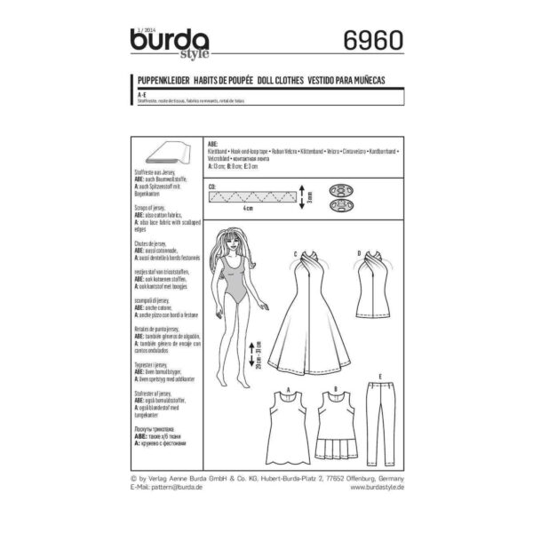 Burda Style Schnittmuster - Puppenkleider - Nr. 6960 – Bild 7