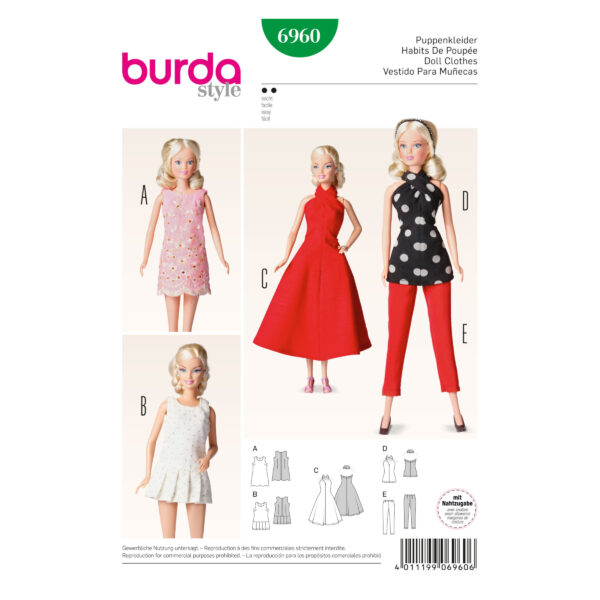 Burda Style Schnittmuster - Puppenkleider - Nr. 6960