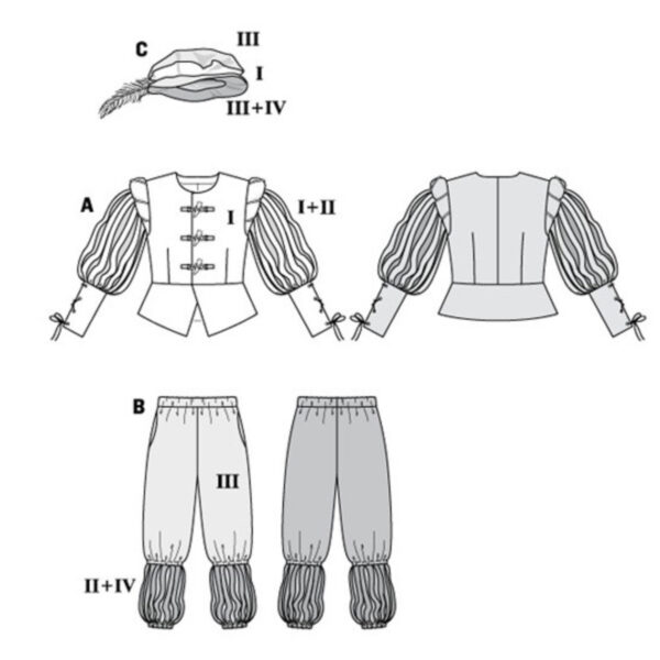 Burda Style Schnittmuster - Historisches Landsknecht Gewand - Nr. 7467 – Bild 9