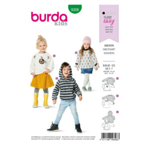 Burda Kids Schnittmuster - Sweatshirt - Hoodie - Pullover - Nr.9308