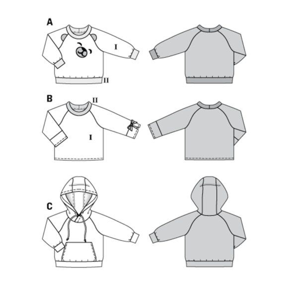 Burda Kids Schnittmuster - Sweatshirt - Hoodie - Pullover - Nr.9308 – Bild 6