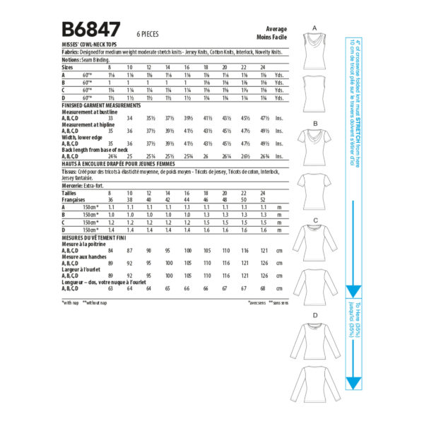 Butterick Schnittmuster - B6847 - Shirt, Sommertop für Damen – Bild 6
