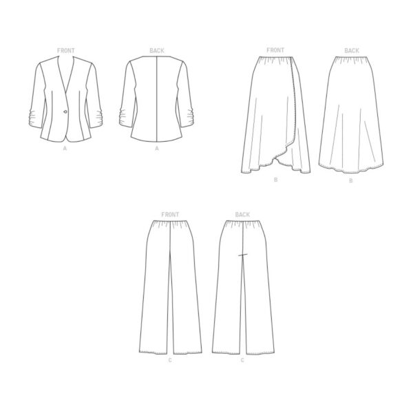 Butterick Schnittmuster - B6860 - Damenhose, Rock, Blazer – Bild 6