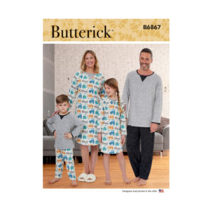 Butterick Schnittmuster - B6867 - Nachtwäsche, Schlafanzüge, Unisex