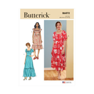 Butterick Schnittmuster - B6872 - Sommerkleid mit Volant am Rocksaum
