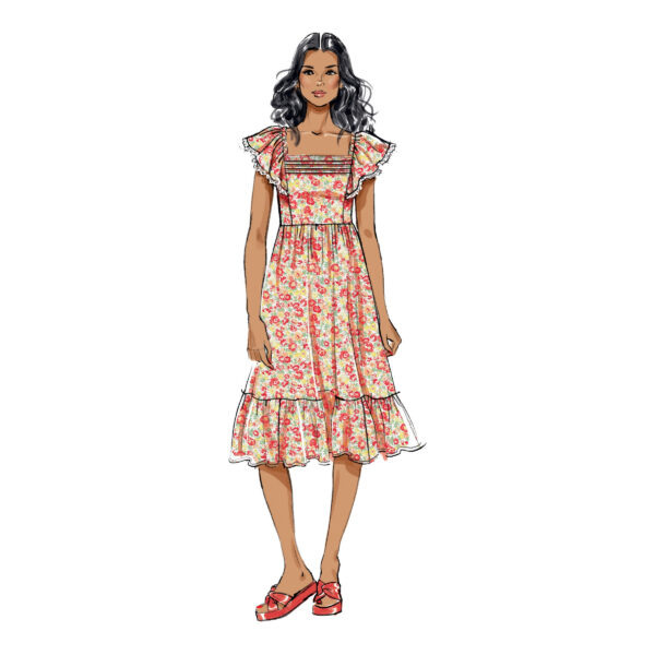 Butterick Schnittmuster - B6872 - Sommerkleid mit Volant am Rocksaum – Bild 4