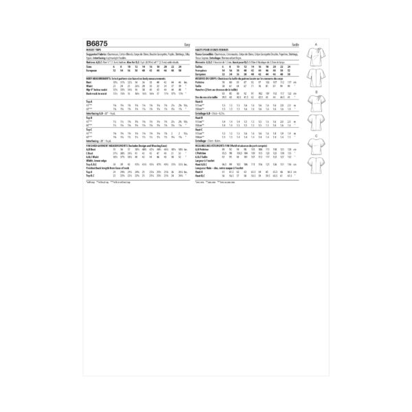 Butterick Schnittmuster - B6875 - schlichtes Shirt mit raffiniertem Ausschnitt – Bild 7