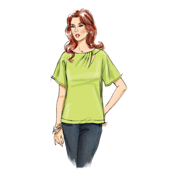 Butterick Schnittmuster - B6875 - schlichtes Shirt mit raffiniertem Ausschnitt – Bild 5