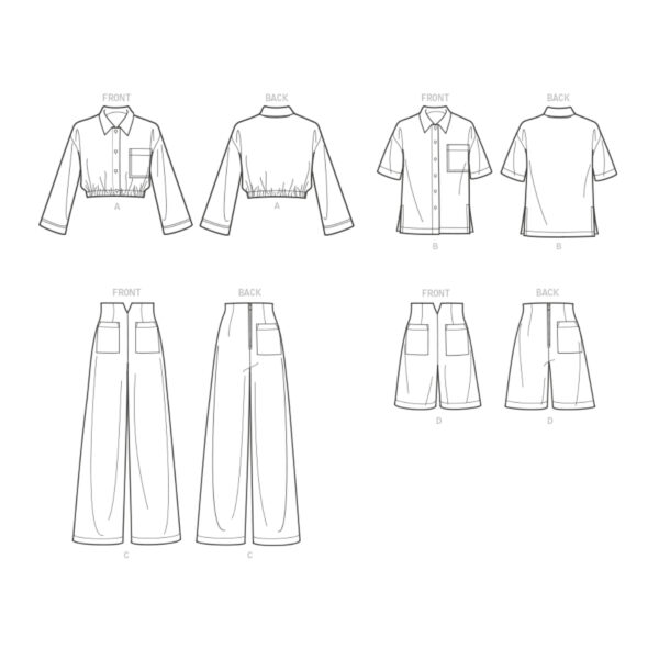 Butterick Schnittmuster - B6880 - Damenhose und Hemdbluse – Bild 6