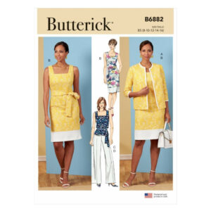 Butterick Schnittmuster - B6882 - Damenkombination, Kleid, Bluse, Hose, Jacke